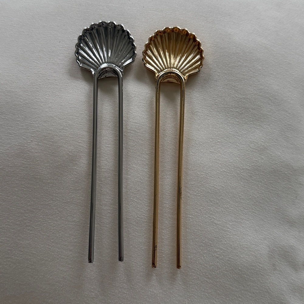 Anthropologie Ettika Scalloped Shell Hair Pin Pearl Jewel Claw Hair Bundle 4 - Picture 7 of 16